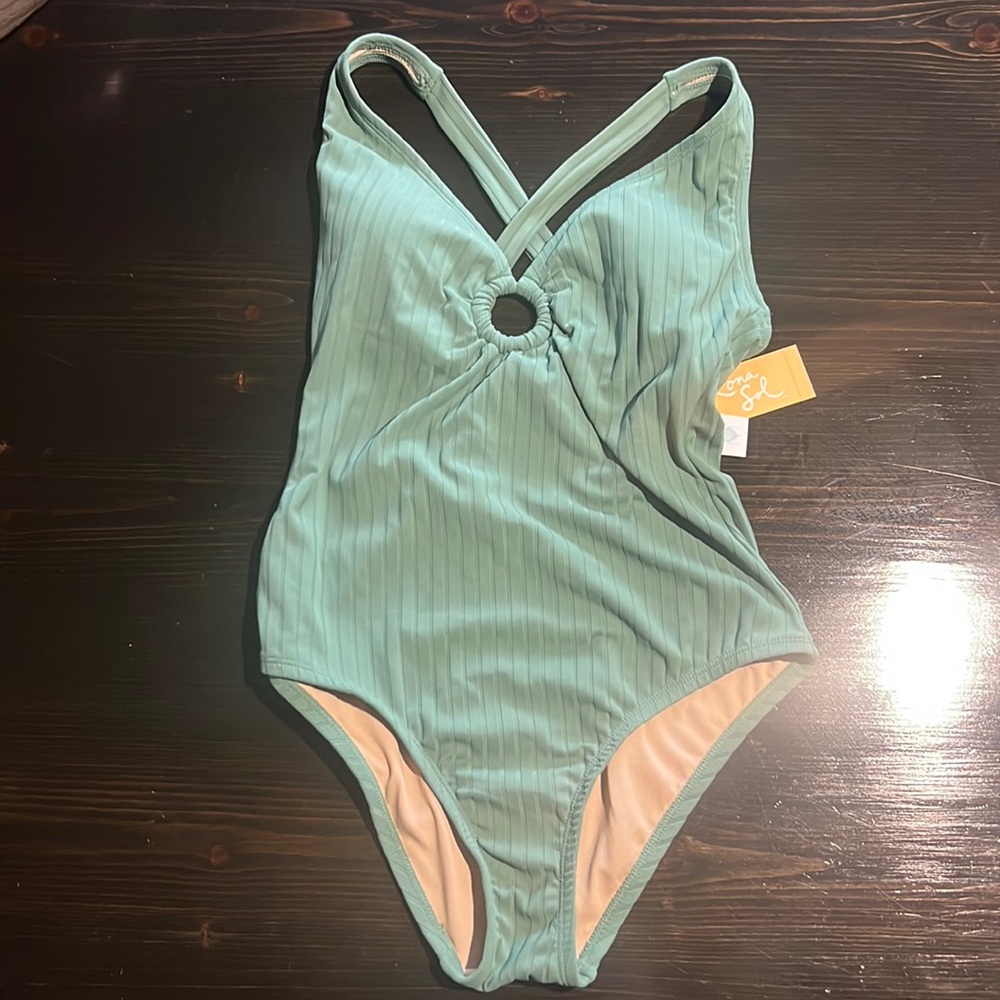 Green one-piece bathing suit size M